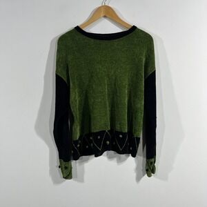 Papy Boez VTG Whimsigoth Chenille 3D Sweater Womens Medium Large Fairy Grunge